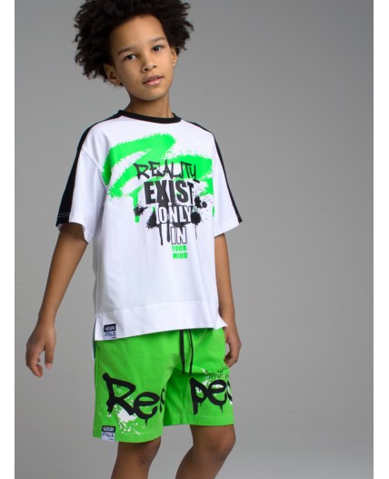 Шорты трикотажные для мальчиков светло-зеленый,черный