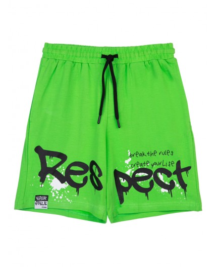 Шорты трикотажные для мальчиков светло-зеленый,черный