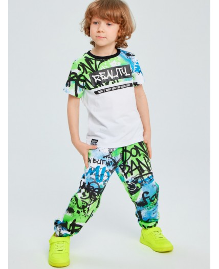 Брюки трикотажные для мальчиков разноцветный