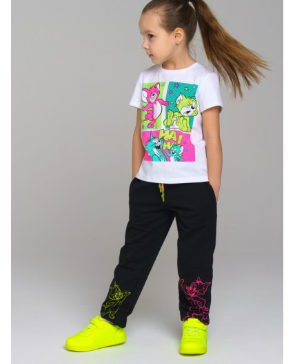 Брюки трикотажные для девочек черный