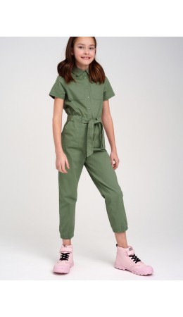 Комбинезон текстильный для девочек хаки