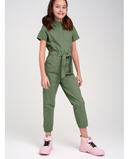 Комбинезон текстильный для девочек хаки