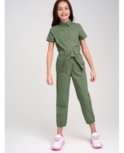 Комбинезон текстильный для девочек хаки