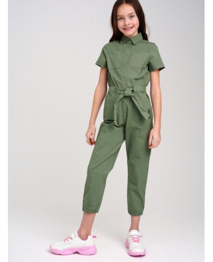 Комбинезон текстильный для девочек хаки