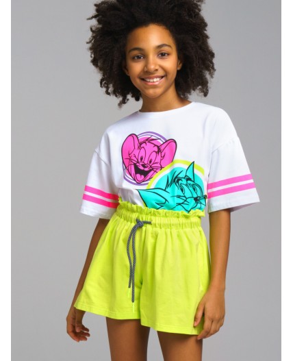 Шорты трикотажные для девочек, 2 шт в комплекте светло-зеленый,черный