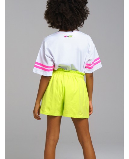 Шорты трикотажные для девочек, 2 шт в комплекте светло-зеленый,черный