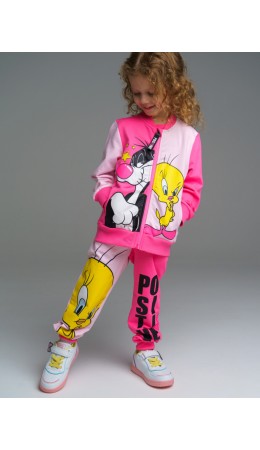 Брюки трикотажные для девочек разноцветный