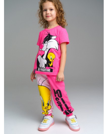 Брюки трикотажные для девочек разноцветный