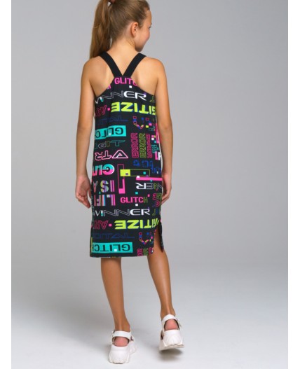 Платье трикотажное для девочек разноцветный