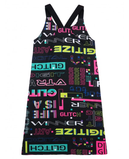 Платье трикотажное для девочек разноцветный