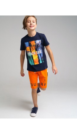 Футболка для мальчика тёмно-синий,разноцветный