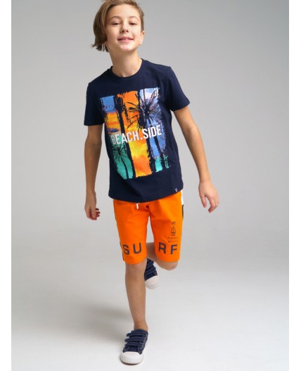 Футболка для мальчика тёмно-синий,разноцветный