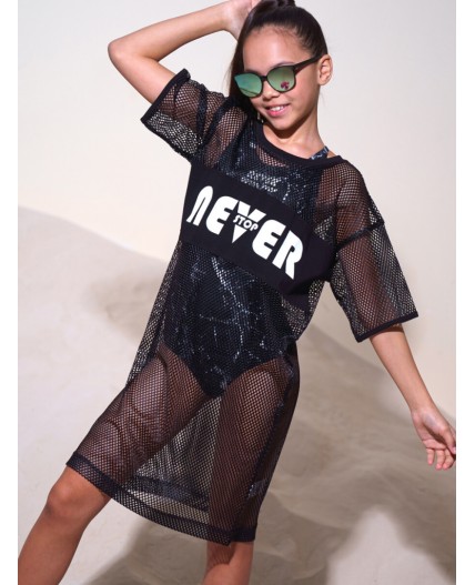 Пляжная накидка из сетки черный