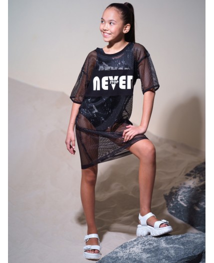 Пляжная накидка из сетки черный