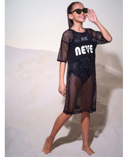 Пляжная накидка из сетки черный