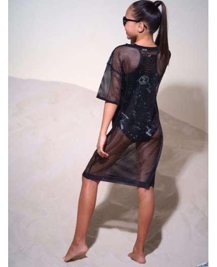 Пляжная накидка из сетки черный