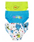 Трусы для мальчика - брифы, 3 шт. в комплекте светло-зеленый,голубой,белый