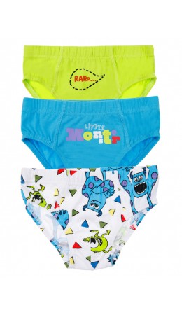 Трусы для мальчика - брифы, 3 шт. в комплекте светло-зеленый,голубой,белый