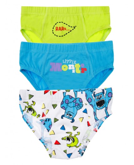 Трусы для мальчика - брифы, 3 шт. в комплекте светло-зеленый,голубой,белый