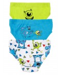 Трусы для мальчика - брифы, 3 шт. в комплекте светло-зеленый,голубой,белый
