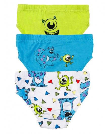 Трусы для мальчика - брифы, 3 шт. в комплекте светло-зеленый,голубой,белый