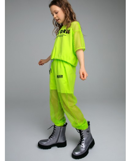 Брюки трикотажные для девочек светло-зеленый