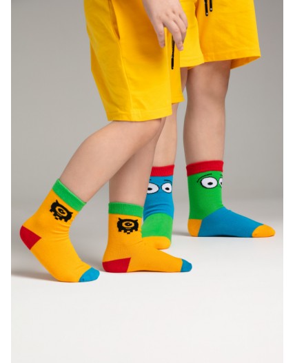 Носки трикотажные для мальчиков, 2 пары в комплекте разноцветный