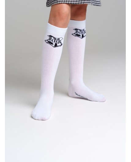 Гольфы трикотажные для девочек белый,черный