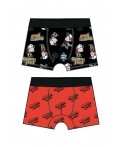 Трусы трикотажные для мальчиков - боксеры, 2 шт в комплекте черный,красный
