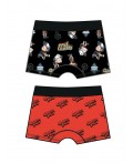 Трусы трикотажные для мальчиков - боксеры, 2 шт в комплекте черный,красный