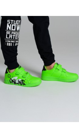 Кроссовки для мальчиков зеленый,черный,белый