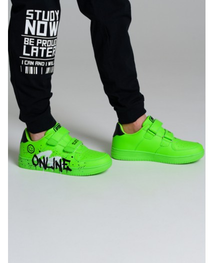 Кроссовки для мальчиков зеленый,черный,белый