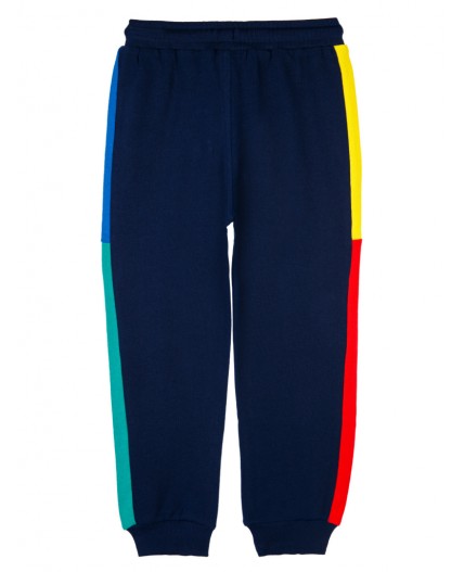 Брюки трикотажные для мальчиков тёмно-синий,разноцветный