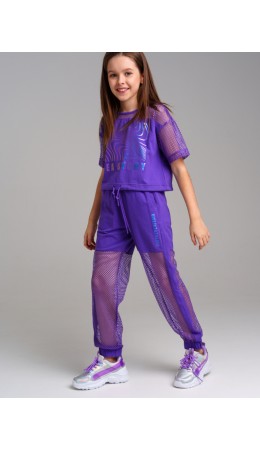Брюки трикотажные для девочек сиреневый