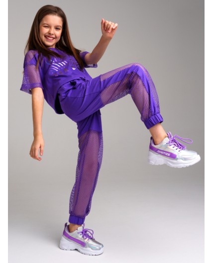 Брюки трикотажные для девочек сиреневый
