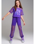 Брюки трикотажные для девочек сиреневый