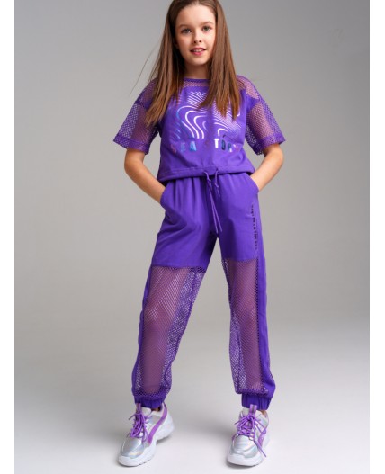 Брюки трикотажные для девочек сиреневый