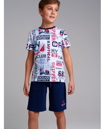 Фуфайка трикотажная для мальчиков (футболка) разноцветный