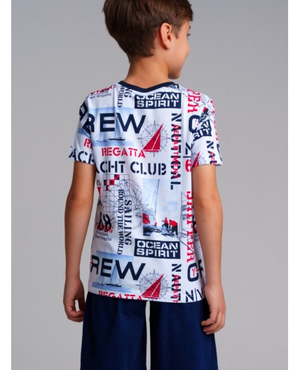 Фуфайка трикотажная для мальчиков (футболка) разноцветный