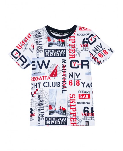 Фуфайка трикотажная для мальчиков (футболка) разноцветный