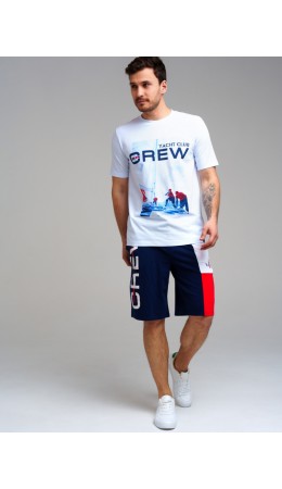 Фуфайка трикотажная для мужчин (футболка) белый,разноцветный