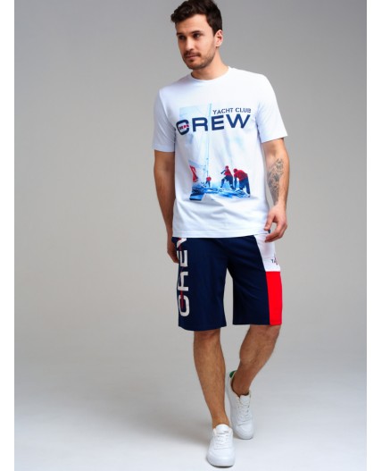 Фуфайка трикотажная для мужчин (футболка) белый,разноцветный