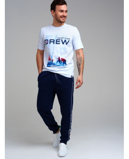 Фуфайка трикотажная для мужчин (футболка) белый,разноцветный