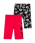 Брюки трикотажные для девочек (легинсы укороченные), 2 пары в комплекте малиновый,черный,белый