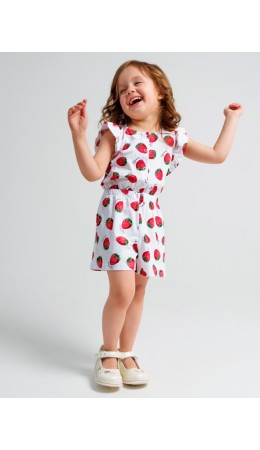 Комбинезон детский трикотажный для девочек белый,разноцветный