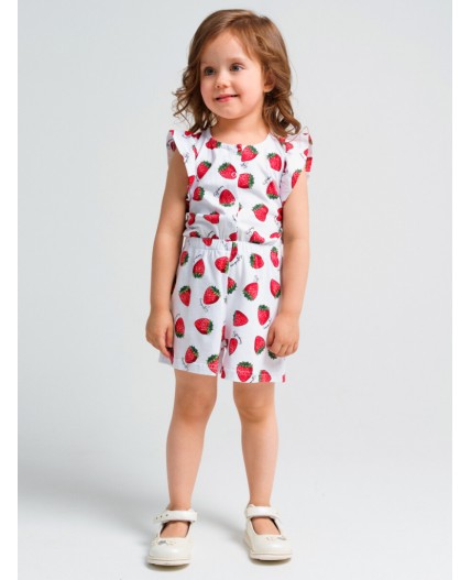 Комбинезон детский трикотажный для девочек белый,разноцветный