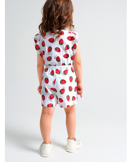 Комбинезон детский трикотажный для девочек белый,разноцветный