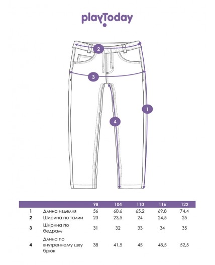 Брюки текстильные джинсовые для девочек (джегинсы) синий