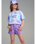 Шорты текстильные для девочек сиреневый