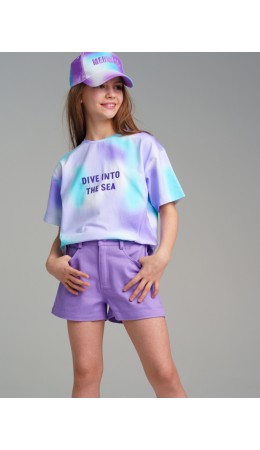 Шорты текстильные для девочек сиреневый